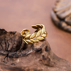 Adjustable 18K Gold-plated Ring With An Open Design