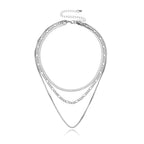 Womens Bold Multi-Layered Hip-Hop Geometric Necklace