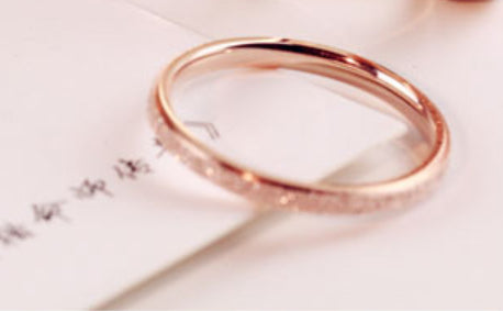 Romantic Simple Frosted Couple Couple Rings