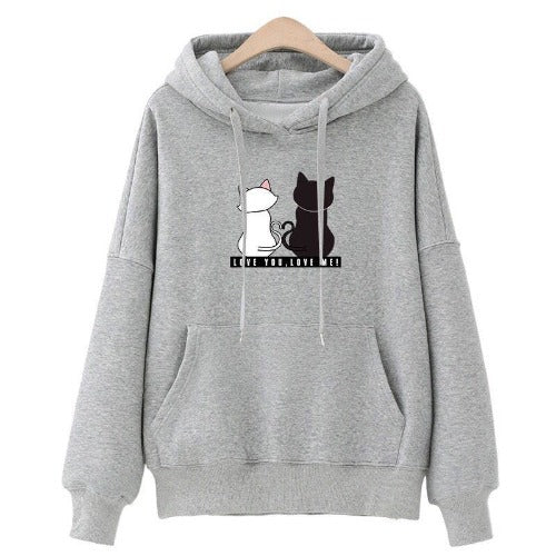 Plush and thickened hooded Korean student slacker