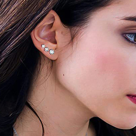 Fashionable Zircon Earrings, Simple And Personalized Titanium Steel Claw Earrings