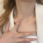Sparkling Ultra-shiny Silver Delicate Necklace For Women