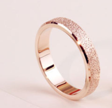 Romantic Simple Frosted Couple Couple Rings