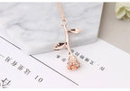 Pink gold rose color pendant necklace