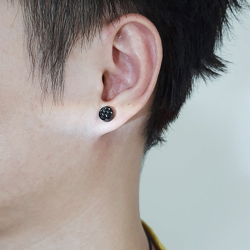 Stainless Steel Japanese And Korean Earrings Dumbbell Earrings