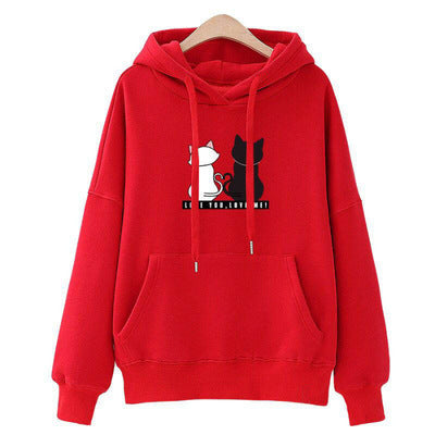 Plush and thickened hooded Korean student slacker