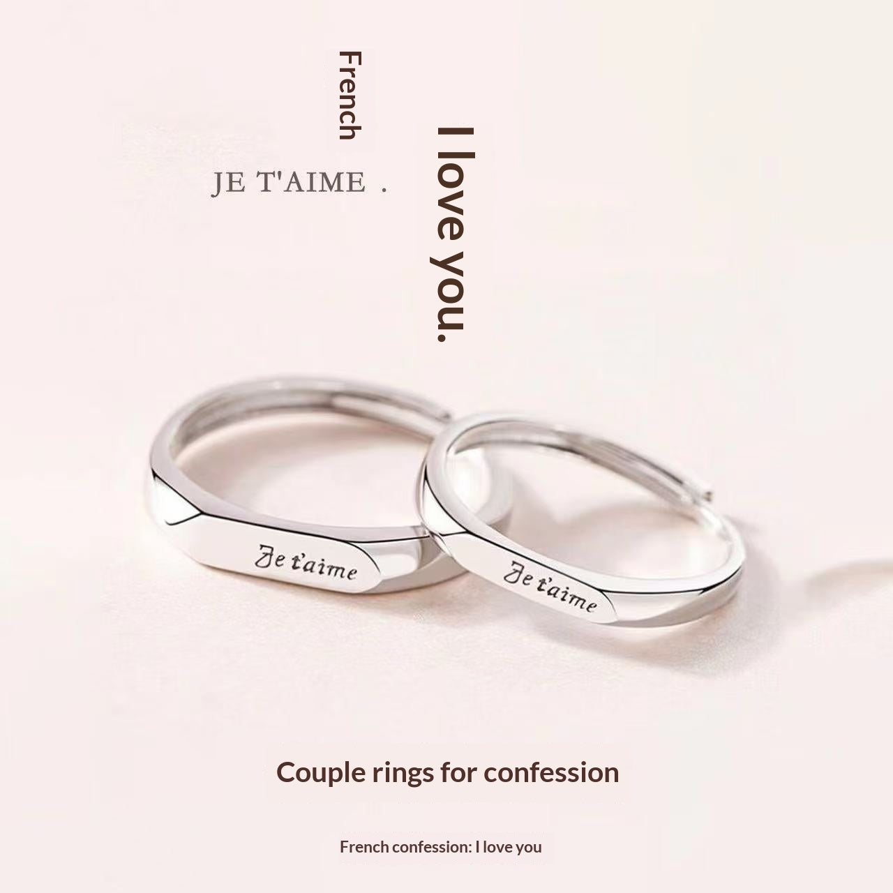 Trendy French Couple Rings With Niche Design Aesthetic