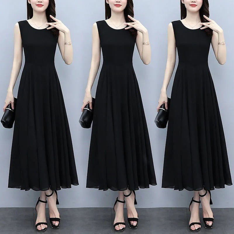 New Fashion Large Size Sleeveless Dress Korean Temperament Slim Fit