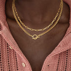 Womens Retro Alloy Layered Clavicle Necklace