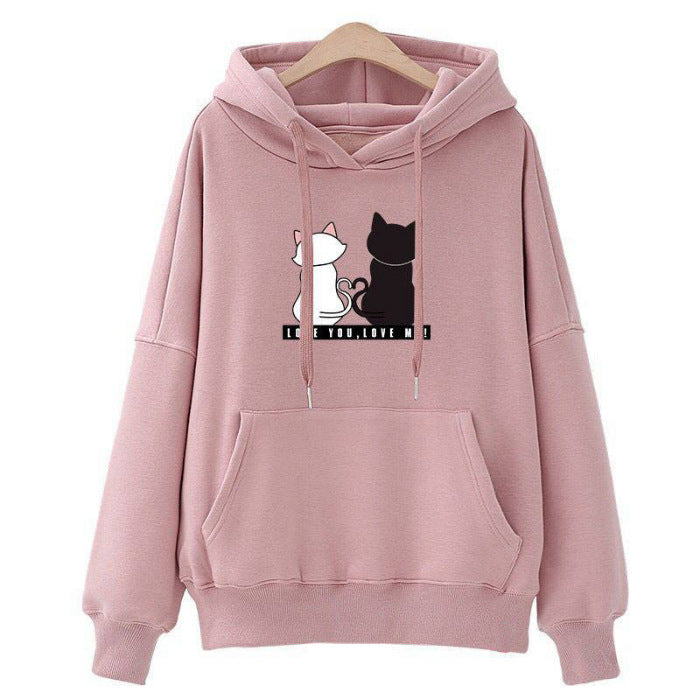 Plush and thickened hooded Korean student slacker