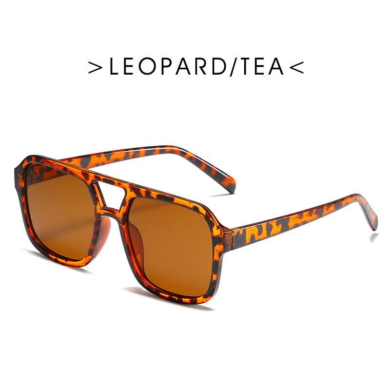 Square Double Beam Sunglasses Men And Women Retro Personality