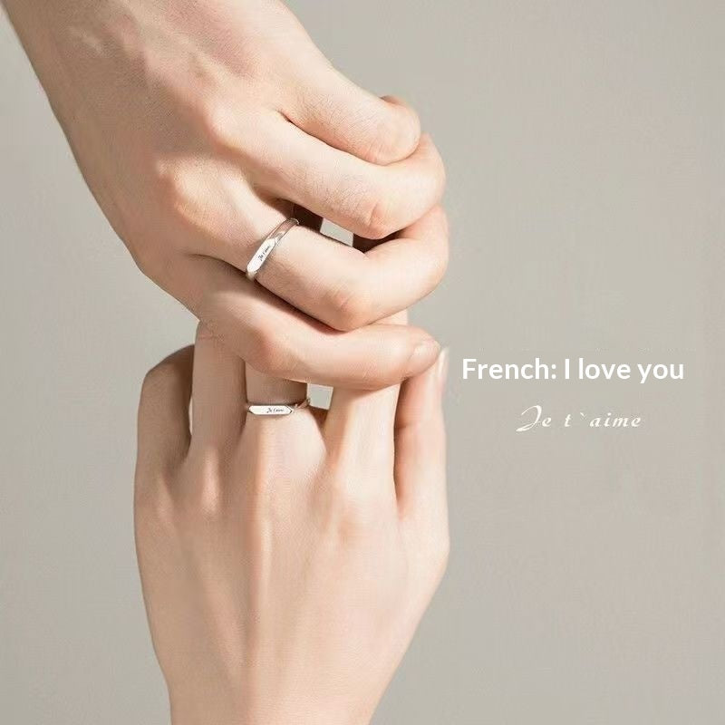 Trendy French Couple Rings With Niche Design Aesthetic