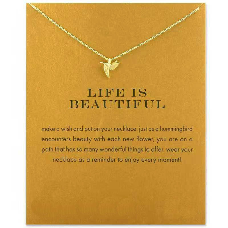 Pendant Necklace Gift Card With Information Card