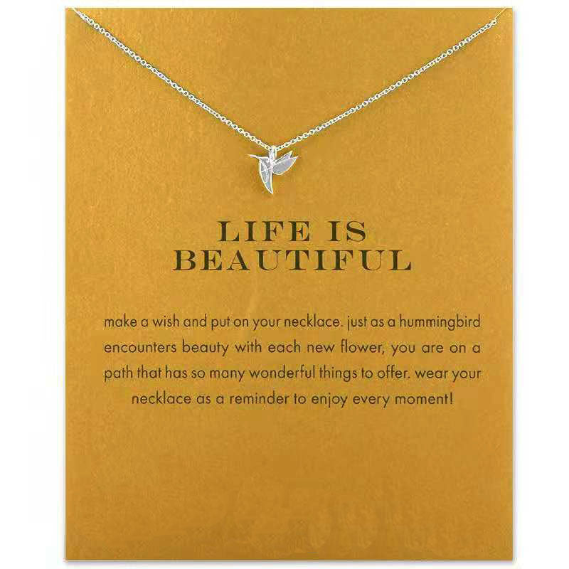 Pendant Necklace Gift Card With Information Card
