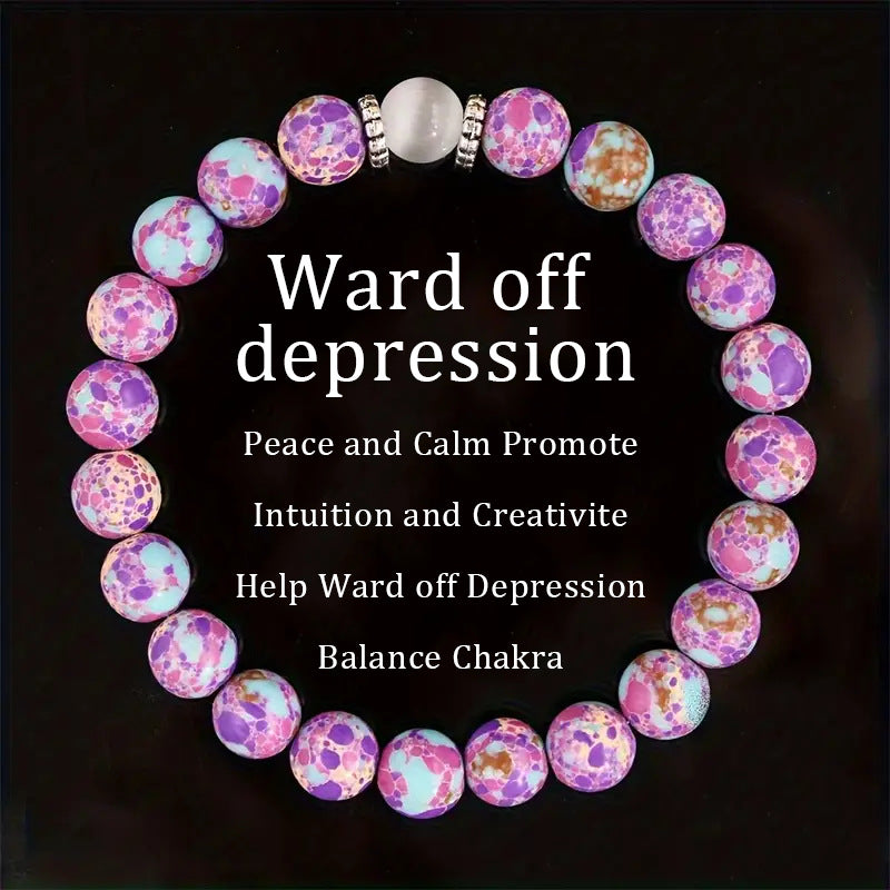 Natural Stone Bead Bracelet For Protection And Relief