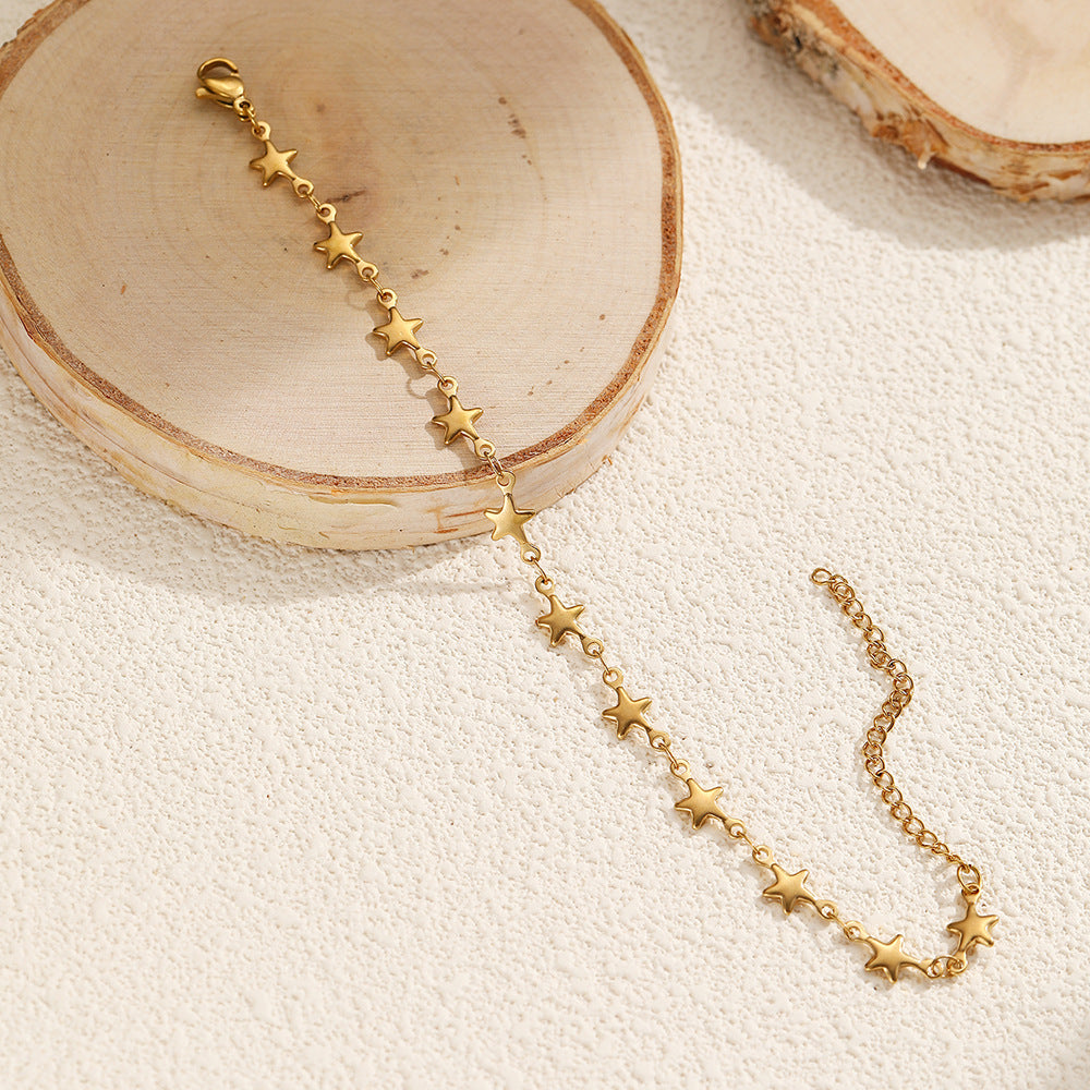 Stainless Steel Chain With A Five-pointed Star Design Offering A Niche And Stylish Aesthetic