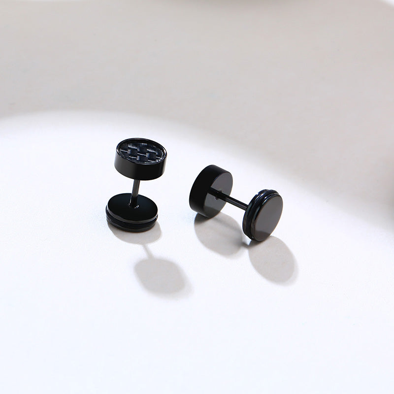 Stainless Steel Japanese And Korean Earrings Dumbbell Earrings