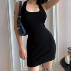Camisole Halter Cross Tight-fitting Cinched Sheath Dress Women