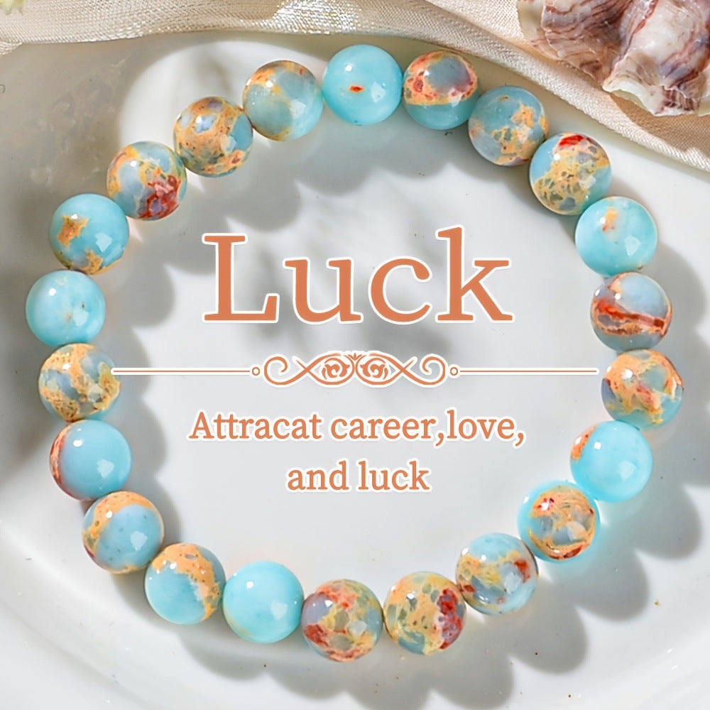 Simple Sky-Blue Natural Stone Bracelet
