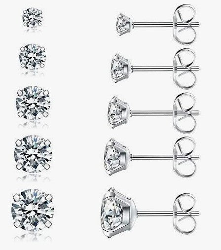 Fashionable Zircon Earrings, Simple And Personalized Titanium Steel Claw Earrings