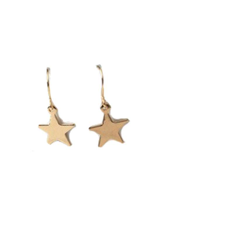 E869 Geometric Girl Flake Pentagram Star Earrings