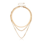 Womens Bold Multi-Layered Hip-Hop Geometric Necklace