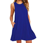 Sleeveless baggy vest pocket dress