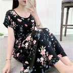 Ethnic Style Floral Dress Plus Size Printed