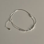 Cross Pendant Double-layer Bracelet Personality Ball Bead Chain Love Cut Black