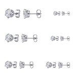 Crown Six Prongs Inlaid Zircon Earrings