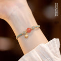 South Red Agate Lucky Bead Lotus Hand-Braided Bracelet