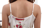 Sexy Sling Ice Silk Pajamas Ladies Two Piece Roses