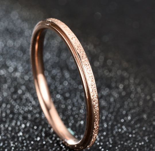 Romantic Simple Frosted Couple Couple Rings