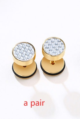 Stainless Steel Japanese And Korean Earrings Dumbbell Earrings