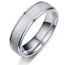 Romantic Simple Frosted Couple Couple Rings