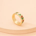 18K Gold Emerald Ring With Diamonds For Women