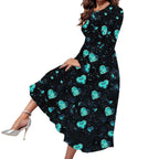 Womens Crew-Neck Casual Valentines Day Dress With A Heart And Digital Print