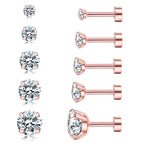 Fashionable Zircon Earrings, Simple And Personalized Titanium Steel Claw Earrings