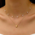 Womens Retro Alloy Layered Clavicle Necklace
