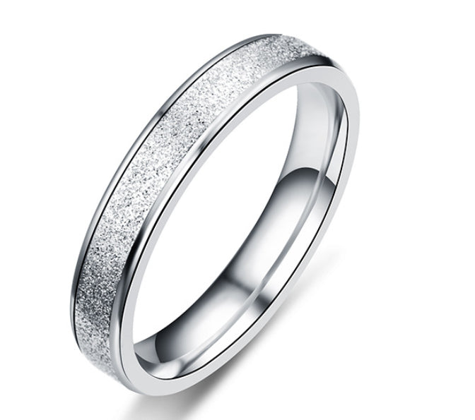 Romantic Simple Frosted Couple Couple Rings