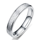 Romantic Simple Frosted Couple Couple Rings