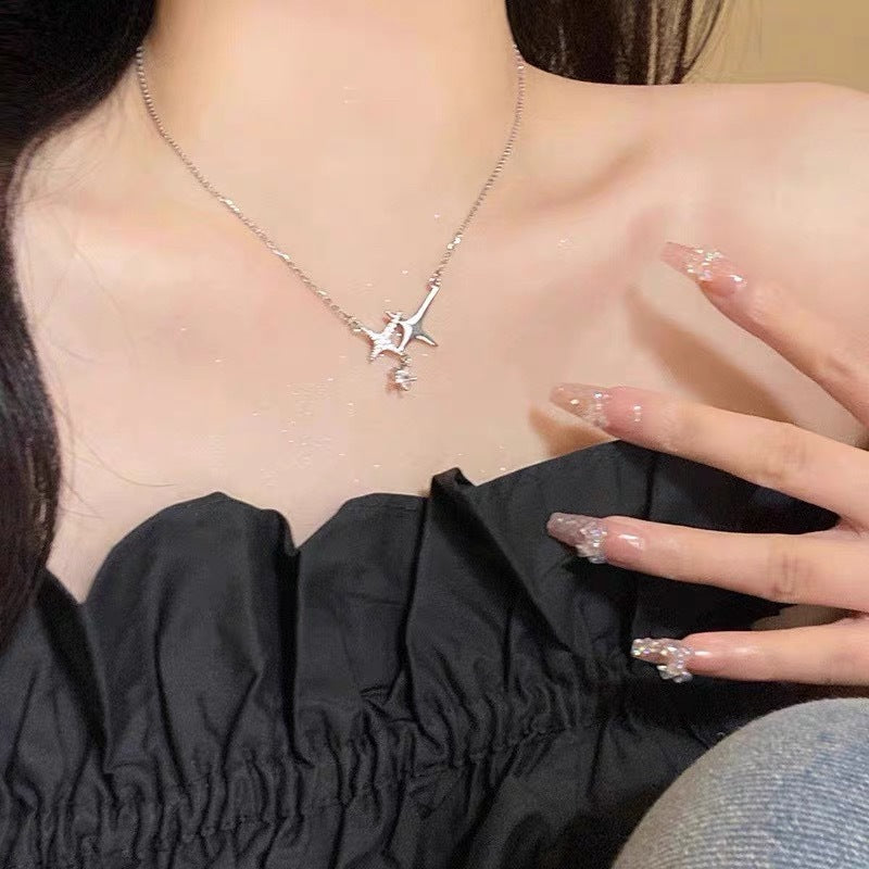 Starry Zircon Necklace For Women Niche Edgy And Cool-Girl Style