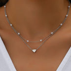 Womens Retro Alloy Layered Clavicle Necklace