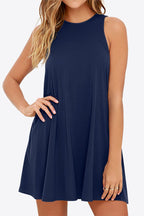 Sleeveless baggy vest pocket dress