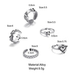 Women's Vintage Heart Opening Adjustable Ring Set
