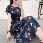 Ethnic Style Floral Dress Plus Size Printed
