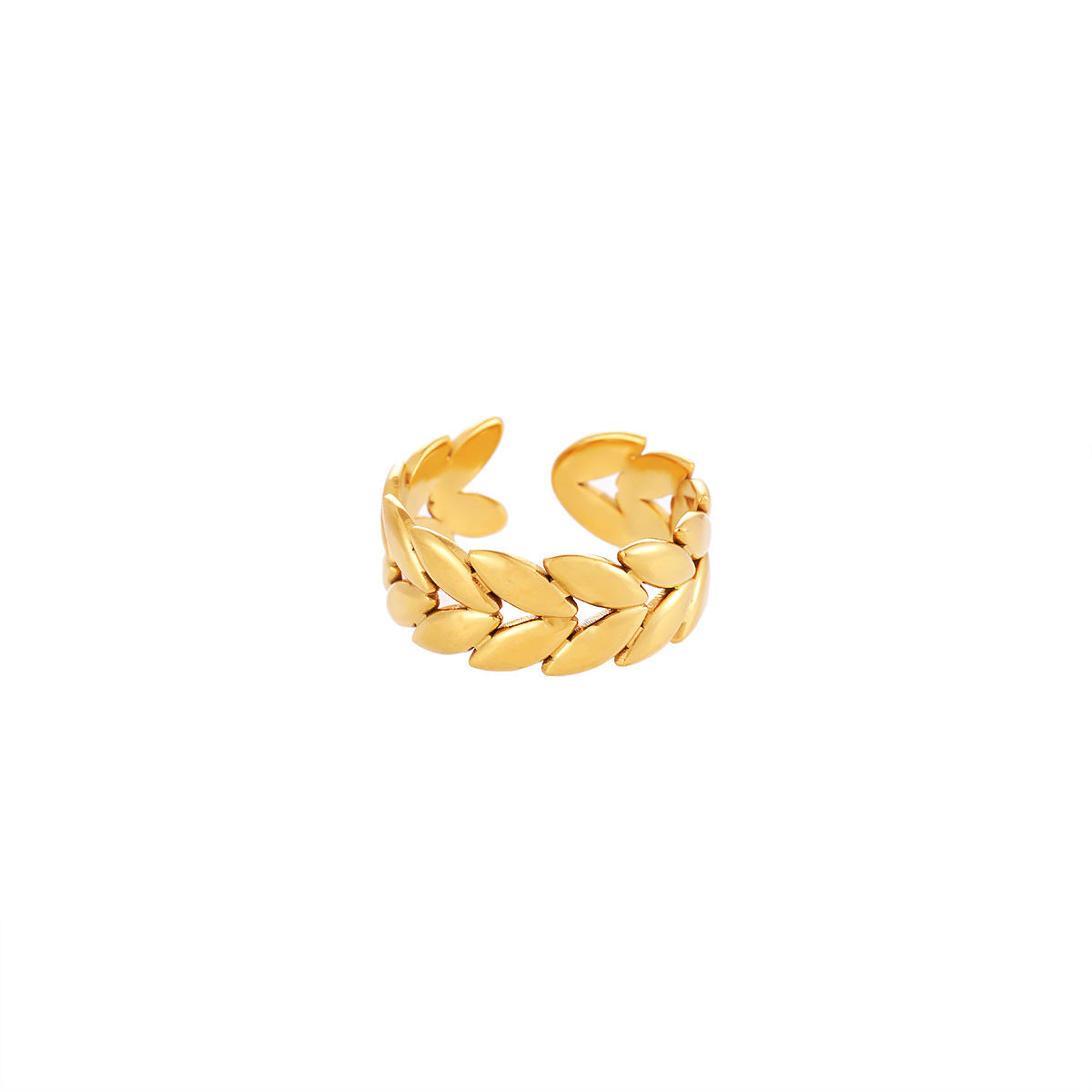 Adjustable 18K Gold-plated Ring With An Open Design