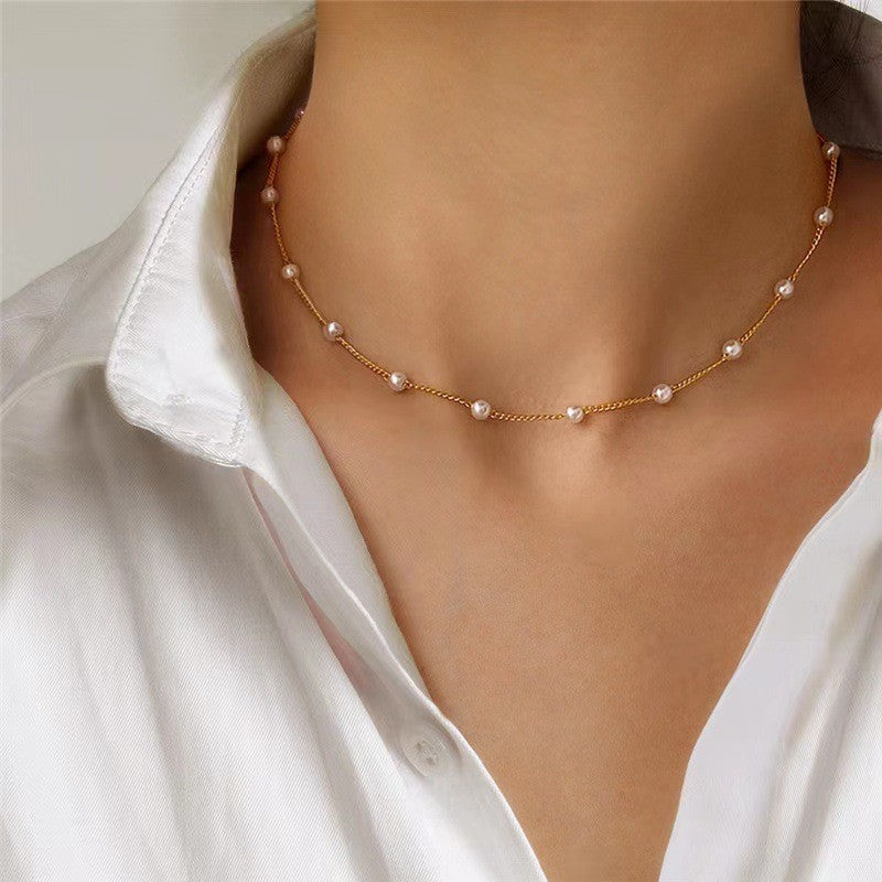 Womens Retro Alloy Layered Clavicle Necklace