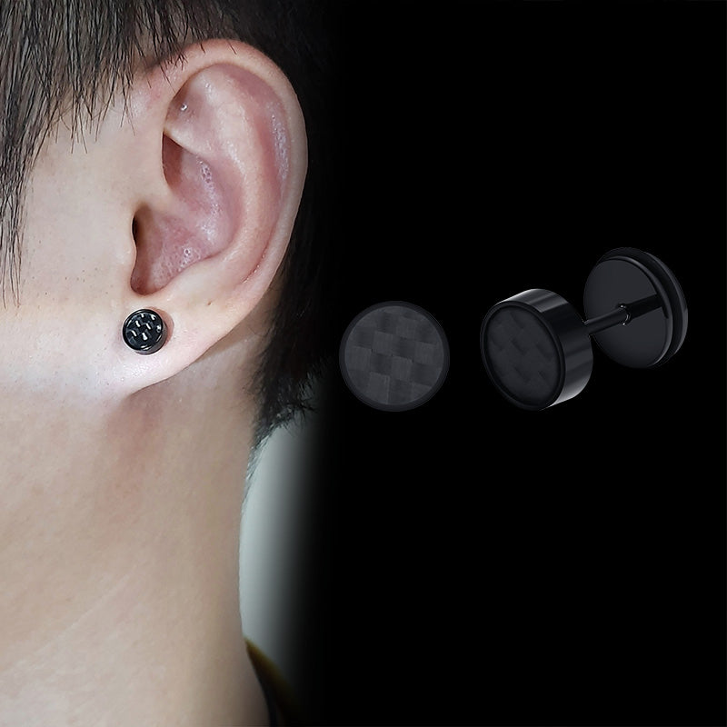 Stainless Steel Japanese And Korean Earrings Dumbbell Earrings