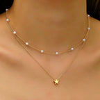 Womens Retro Alloy Layered Clavicle Necklace